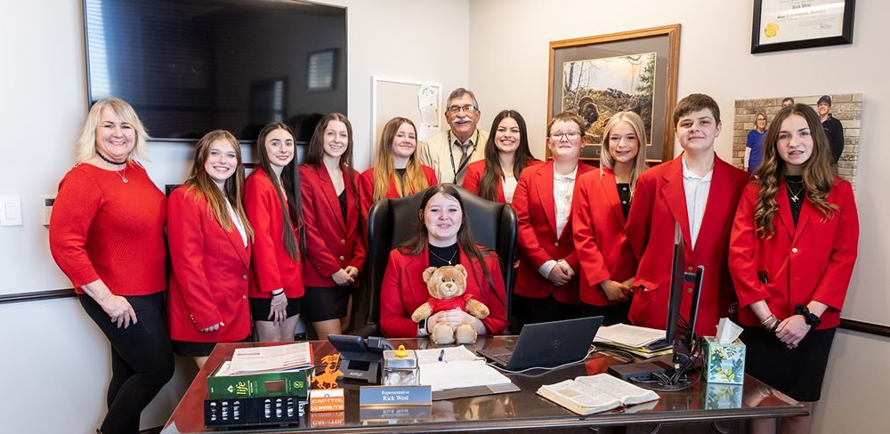 Answering to eighth graders 3 Rep. Rick West