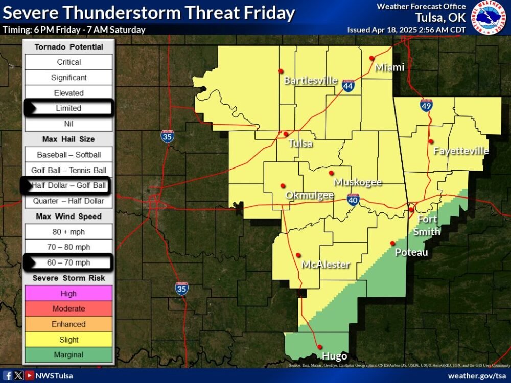 Heavener area weather forecast 4-18-2025