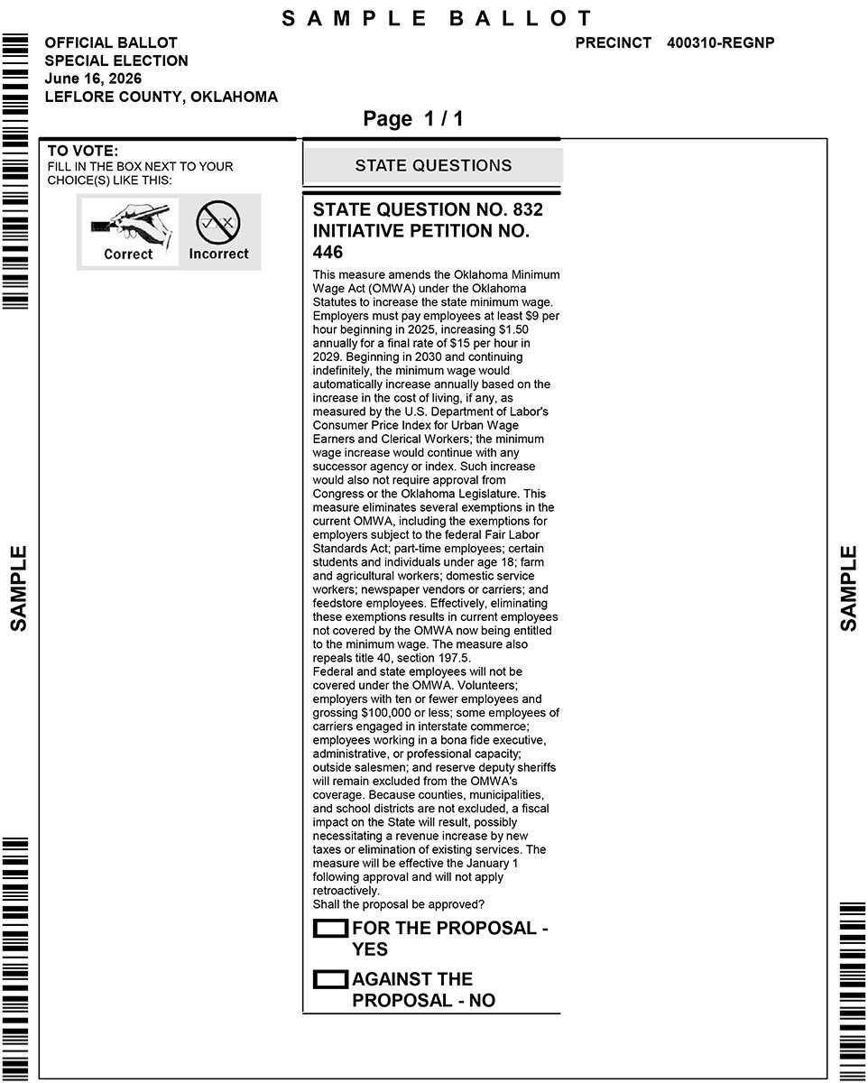 Sample ballot for the June 16 election