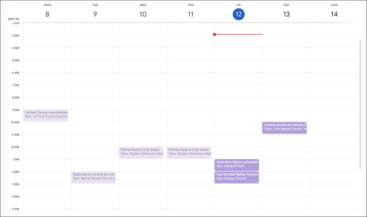 LeFlore County calendar