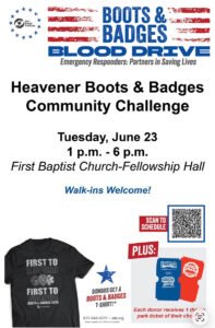 Boots & Badges blood drive planned for Heavener