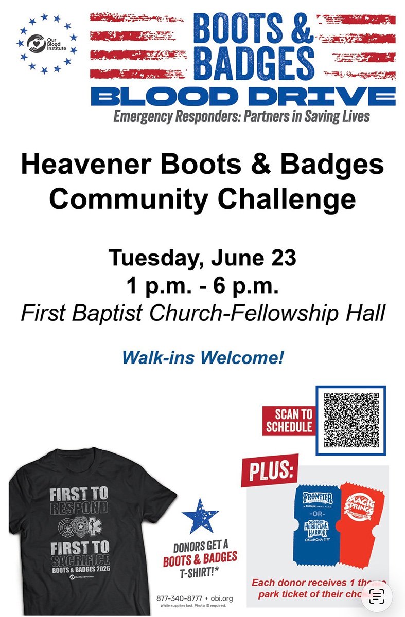 Boots & Badges blood drive planned for Heavener