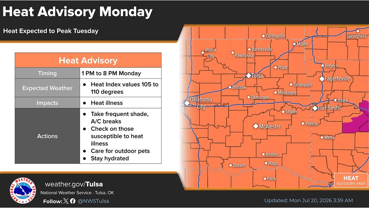 Dangerous heat builds toward triple digits in LeFlore County this week 1 Extreme heat for LeFlore County, Oklahoma