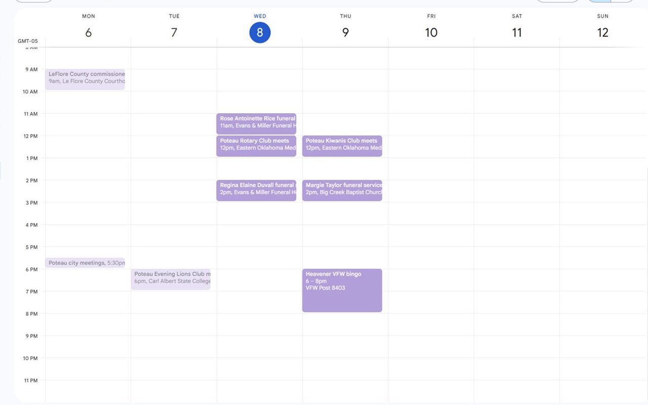LeFlore County calendar of events 7-9-2026 1 July calendar of events