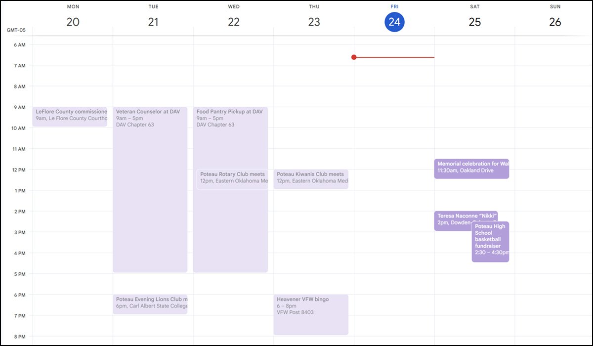 LeFlore County calendar